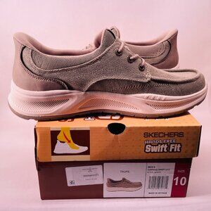 Skechers Men’s Canvas Swift Fit Shoe Taupe Size 10